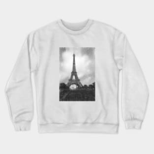 Eiffel Tower in Paris black white sketch Crewneck Sweatshirt
